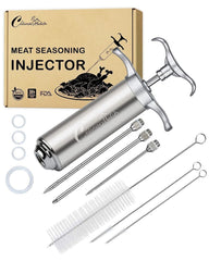 Food Marinade Meat Injector Kit with 3 Marinade Needles, 3 Brushes, Chicken, BBQ