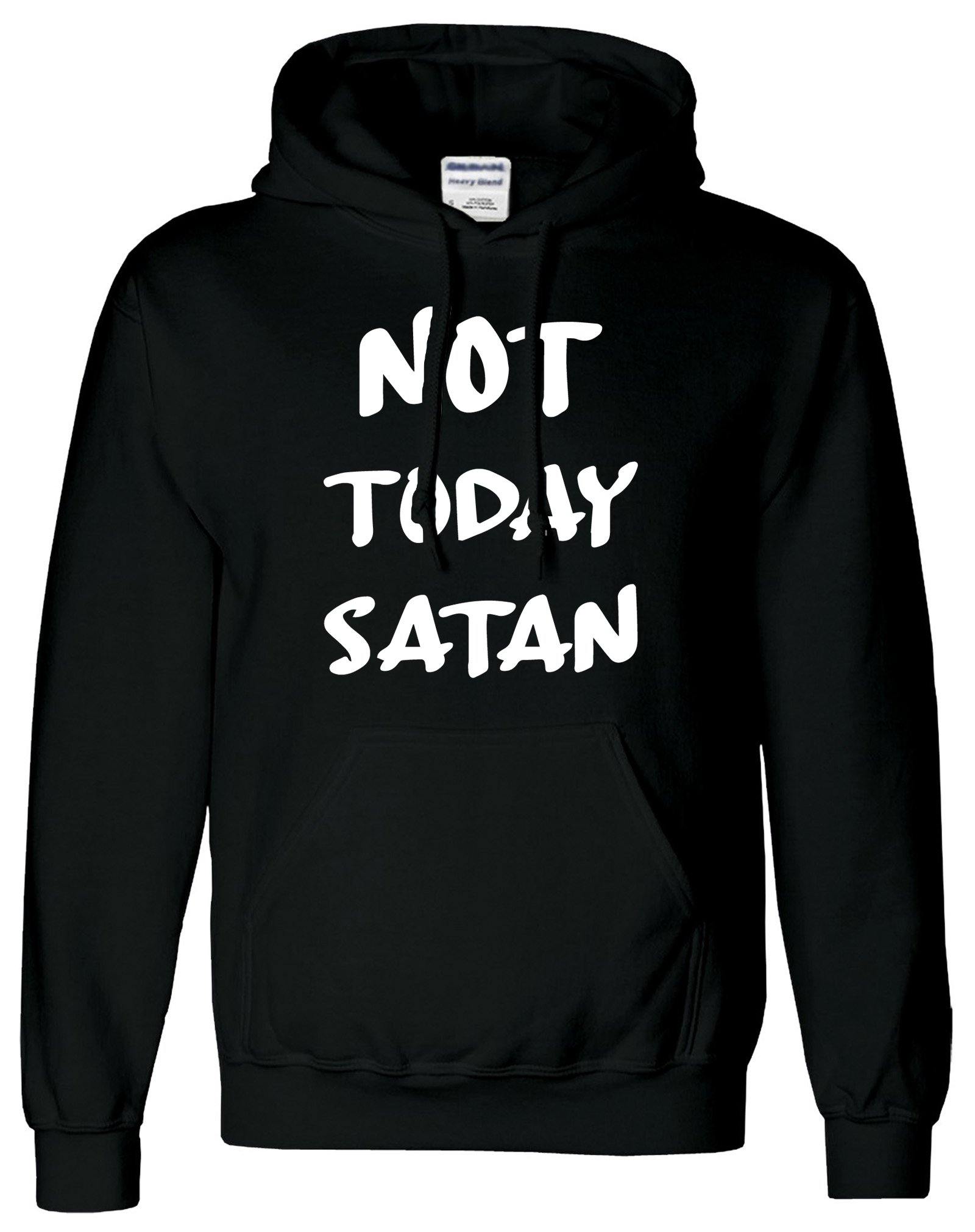 Not Today Satan Printed Logo Unisex Hoodie - ApparelinClick