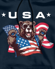American Bear Patriotic USA Funny Unisex Hoodie