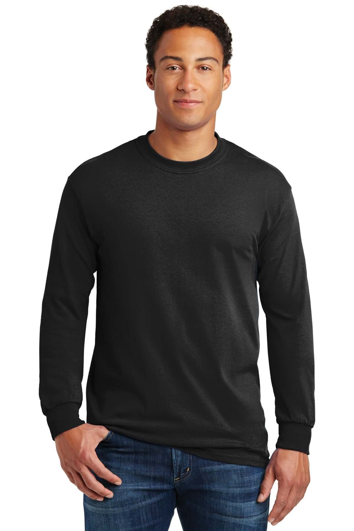 Takt Pastor omfattende Buy Plain Long Sleeve Round Neck T-Shirts For Mens - Gildan 5400