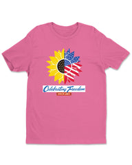 America Independence Day 4th Of July Flower Womens T-Shirt