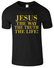 Jesus Way Truth Life Printed Men's T-Shirt