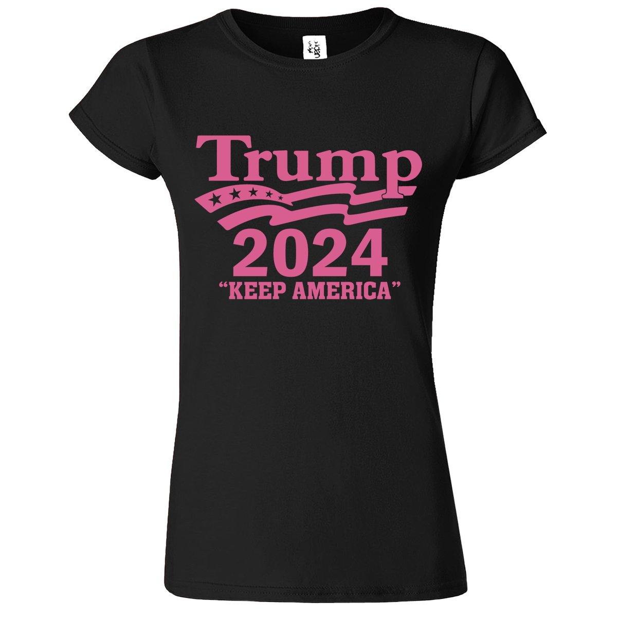 Trump 2024 Keep America Printed T-Shirt for Women's - ApparelinClick