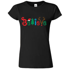 Believe Christmas Womens T-Shirt - ApparelinClick