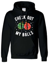 Check Out My Balls Christmas Hoodie - ApparelinClick