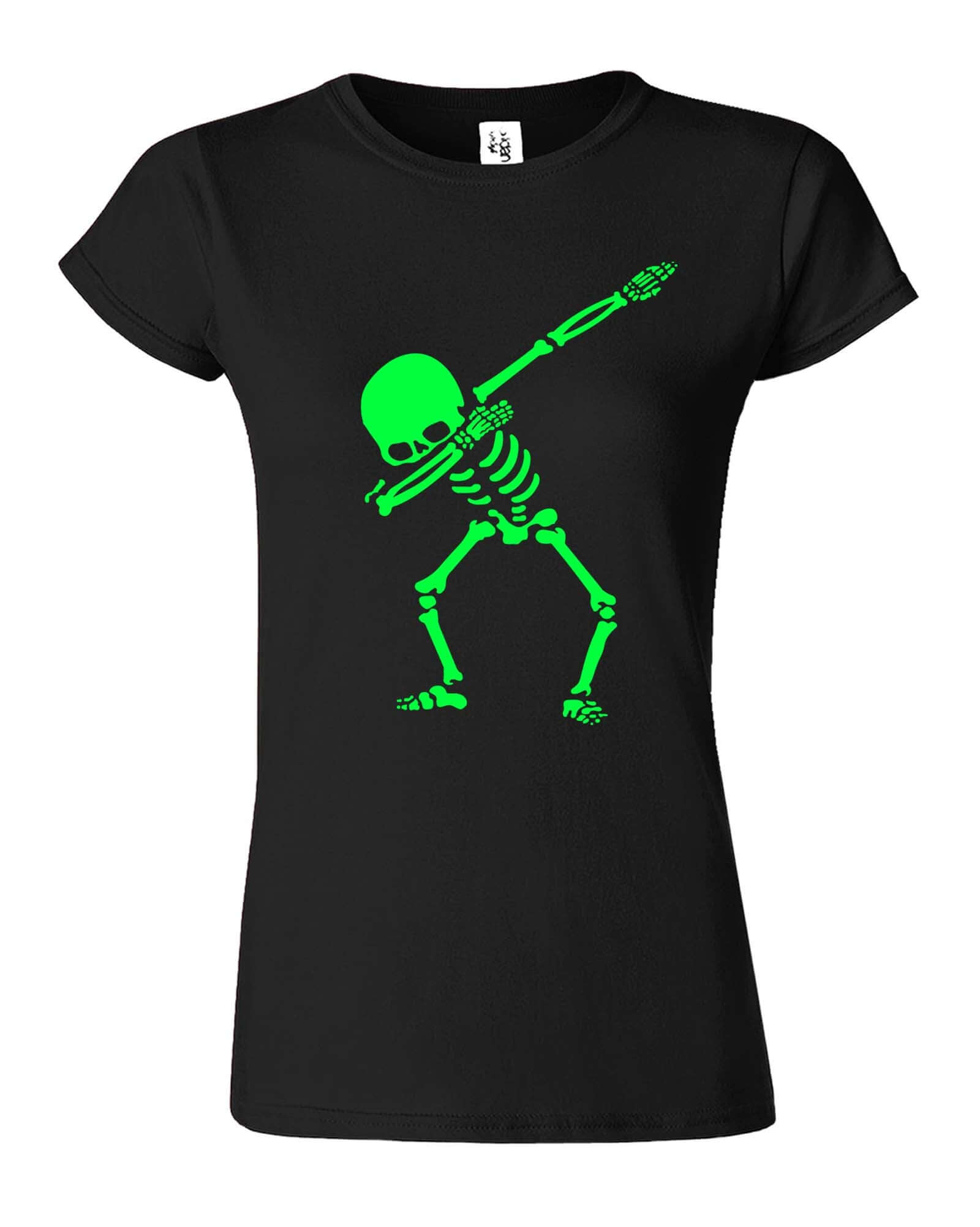 Dabbing Skeleton Christmas Funny Womens T-Shirt - ApparelinClick