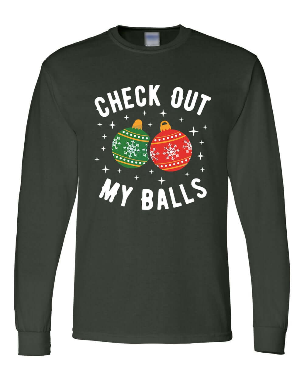 Check Out My Balls Christmas Long Sleeve Shirt - ApparelinClick