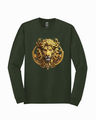 Angry Golden Lion Animal Face King Long Sleeve Shirt
