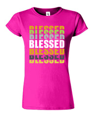 Colorful Blessed Womens T-Shirt