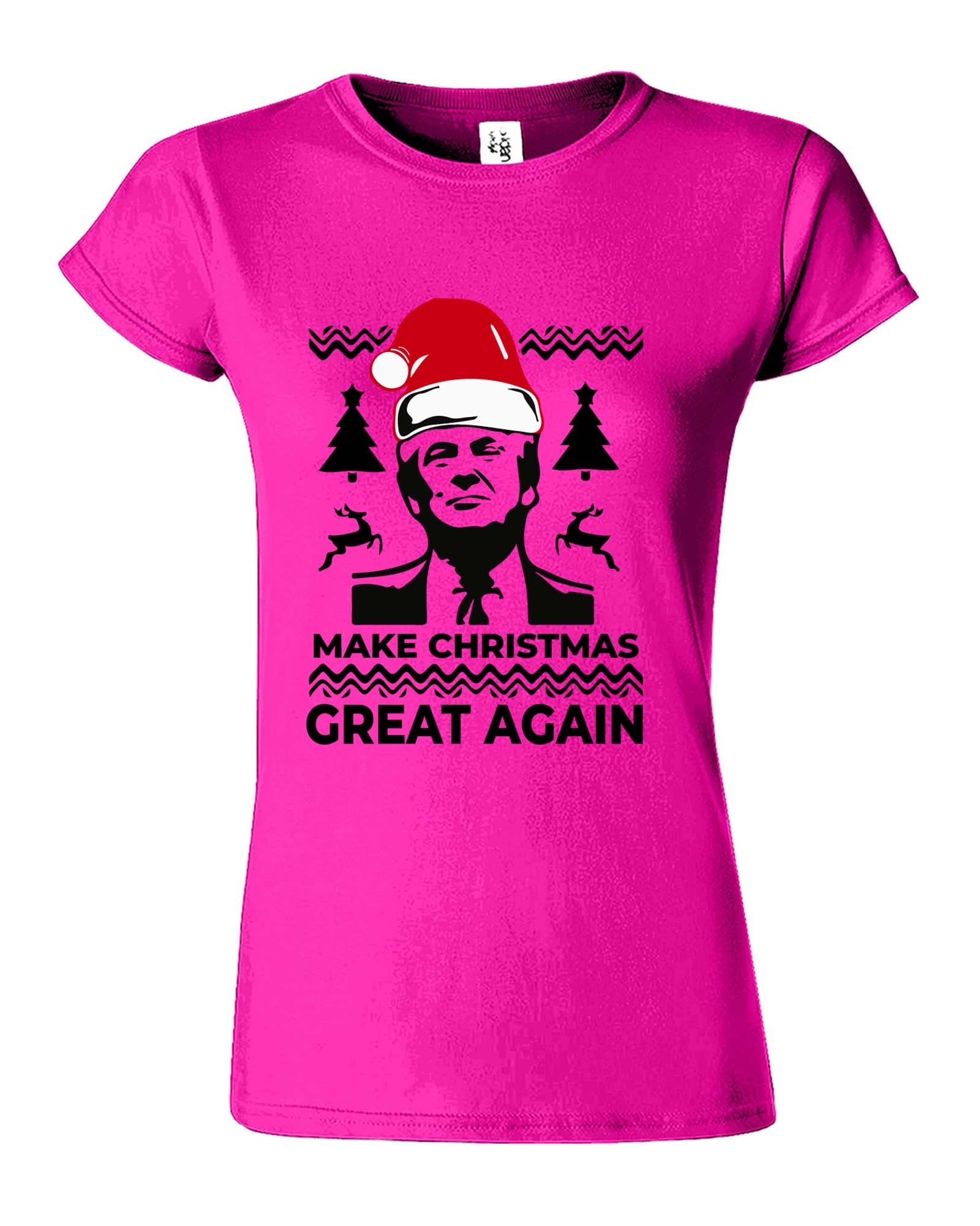 Trump Make Christmas Great Again Funny Womens T-Shirt - ApparelinClick
