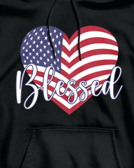 4th Of July Independence Day Blessed Heart America Patriotic Hoodie