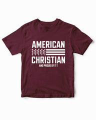 American USA Flag Christian Religious Kids T-Shirt