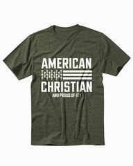 American USA Flag Christian Religious Men's T-Shirt
