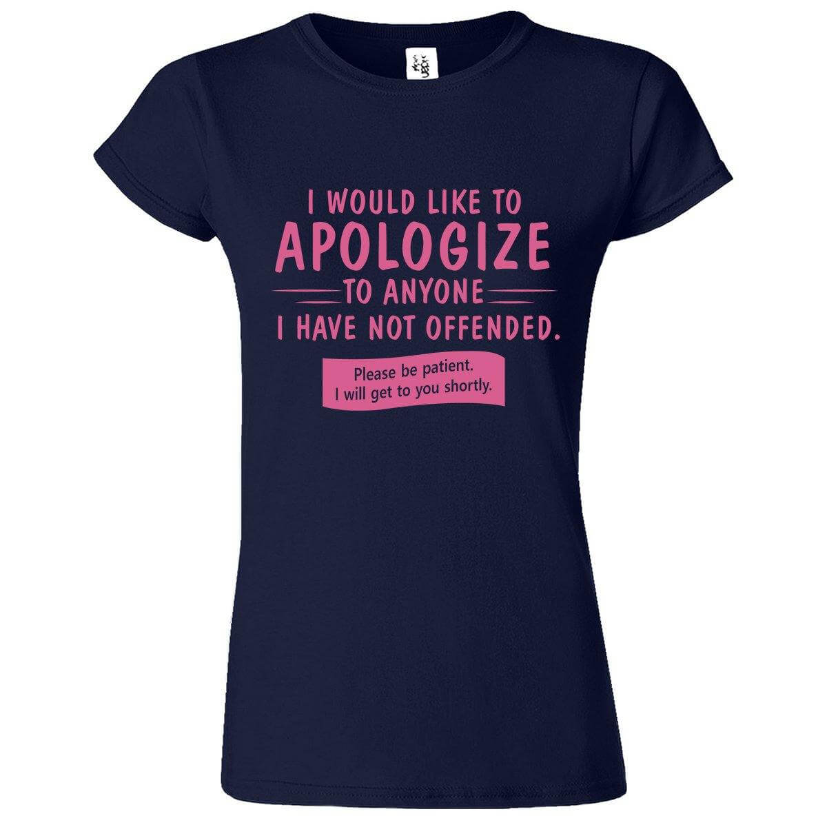 Apologize Logo Printed T-Shirt for Women's - ApparelinClick