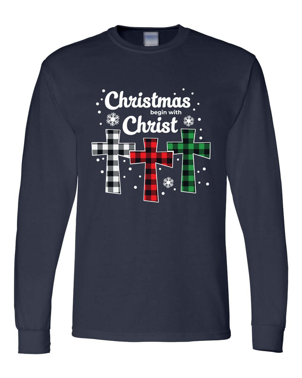 Christmas Begins With Christ Long Sleeve Shirt - ApparelinClick