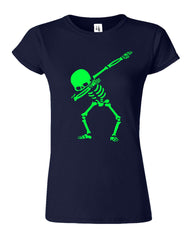 Dabbing Skeleton Christmas Funny Womens T-Shirt - ApparelinClick