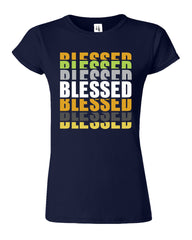 Colorful Blessed Womens T-Shirt
