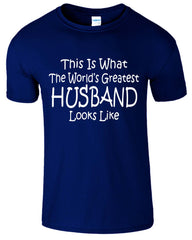 Worlds Greatest Husband Fathers Day Funny Men's T-Shirt