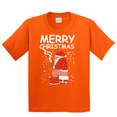 Smoking Santa Christmas Kids T-Shirt - ApparelinClick