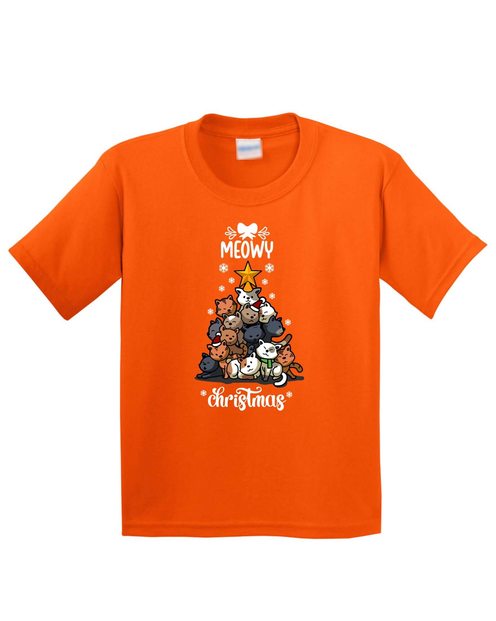 Meowy Christmas Kids T-Shirt - ApparelinClick