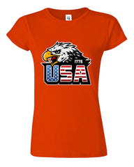 1776 USA Eagle Flag American Patriotic Veteran Womens T-Shirt