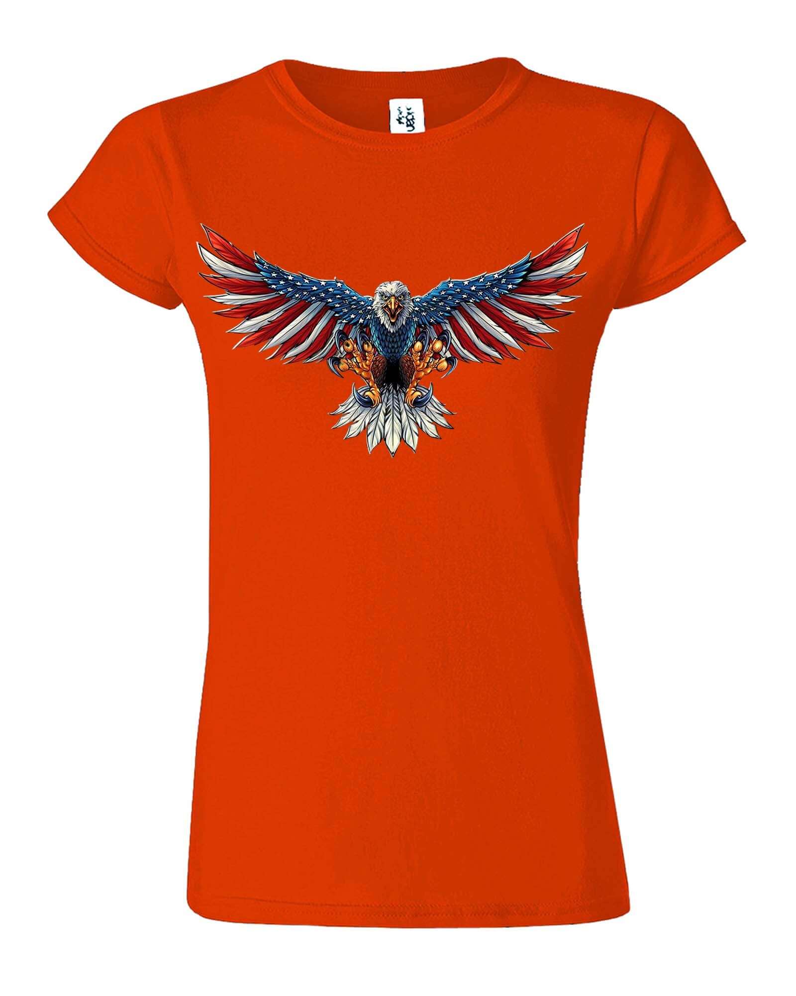 Eagle Flag USA Patriotic Graphic Womens T-Shirt - ApparelinClick