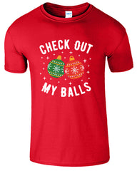 Check Out My Balls Christmas Men's T-Shirt