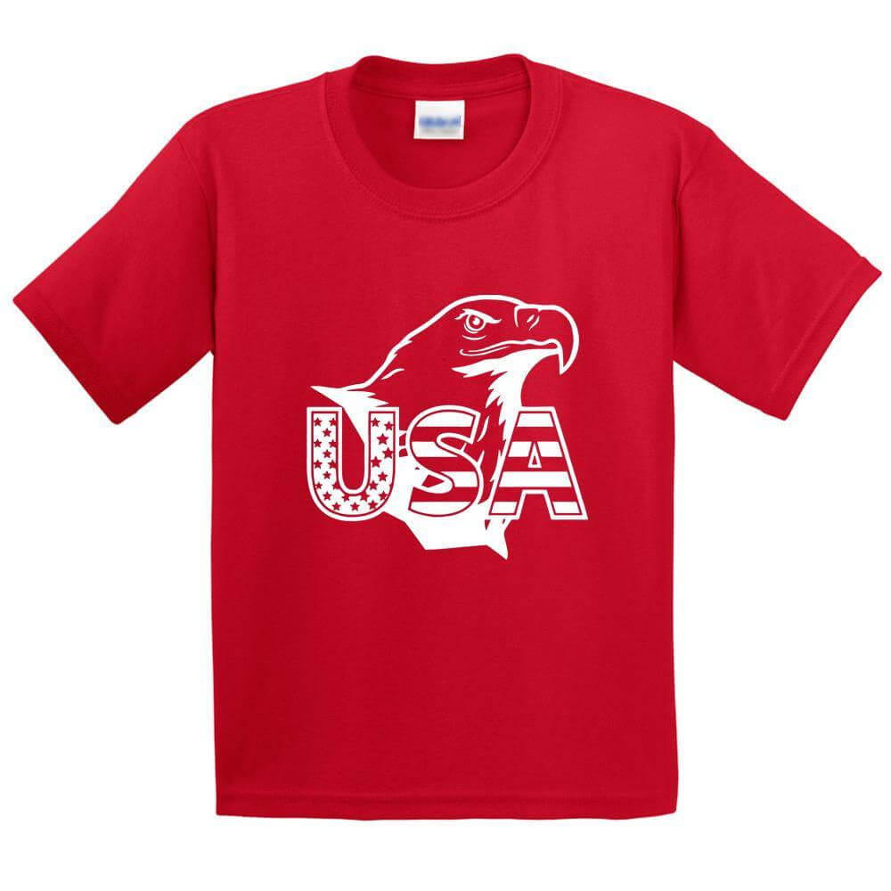 Eagle USA Flag Printed T-Shirt for Kids - ApparelinClick