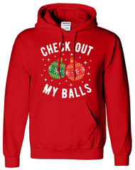 Check Out My Balls Christmas Hoodie - ApparelinClick