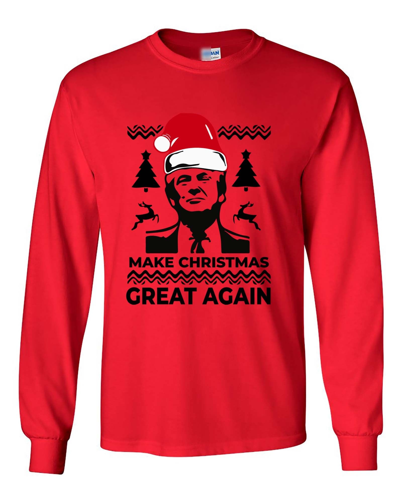 Trump Make Christmas Great Again Funny Long Sleeve Shirt - ApparelinClick