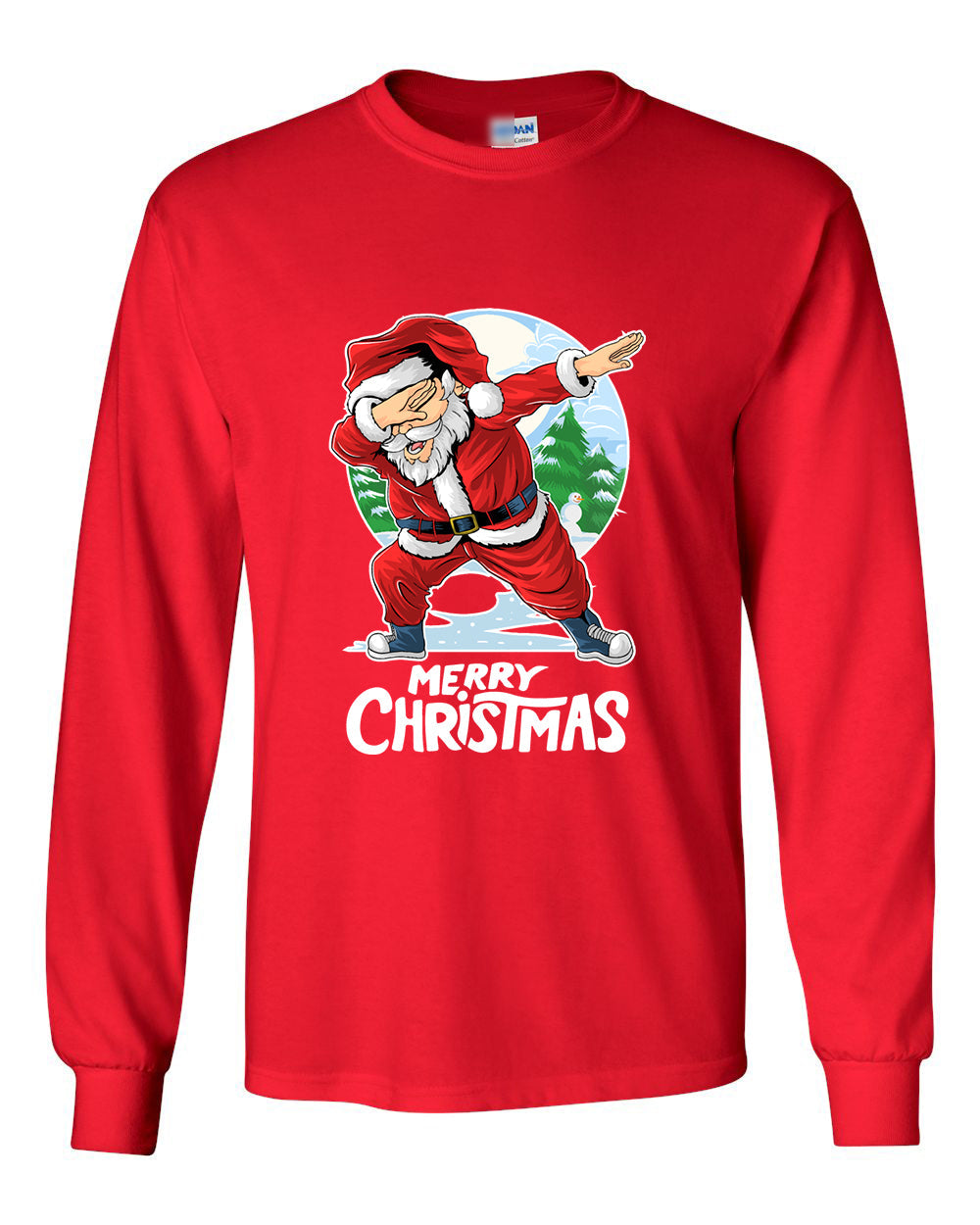 Santa Merry Christmas Long Sleeve Shirt - ApparelinClick