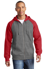 Sport-Tek Raglan Colorblock Full-Zip Hooded Fleece Jacket ST269
