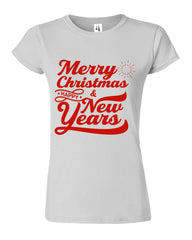 Merry Christmas Happy New Year Womens T-Shirt - ApparelinClick