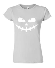 Halloween Pumpkin Face Funny Womens T-Shirt