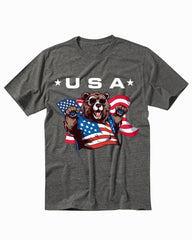 American Bear Patriotic USA Funny Men's T-Shirt