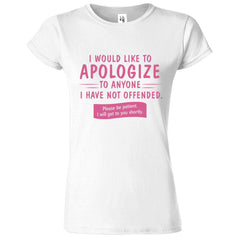 Apologize Logo Printed T-Shirt for Women's - ApparelinClick