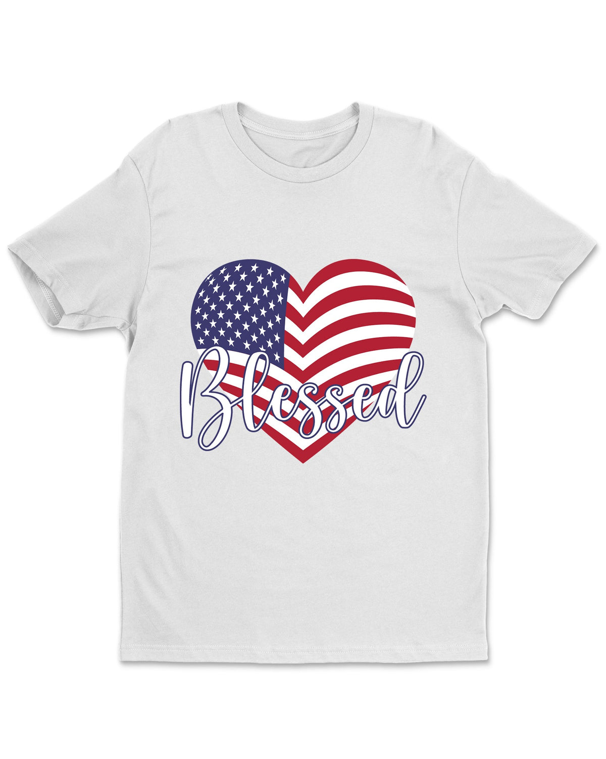 4th Of July Independence Day Blessed Heart America Patriotic Womens T-Shirt