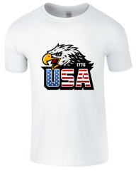 1776 USA Eagle Flag American 4th Of July Patriotic Veteran Men's T-Shirt