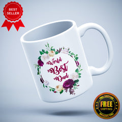 World Best Dad Printed Ceramic Mug - ApparelinClick