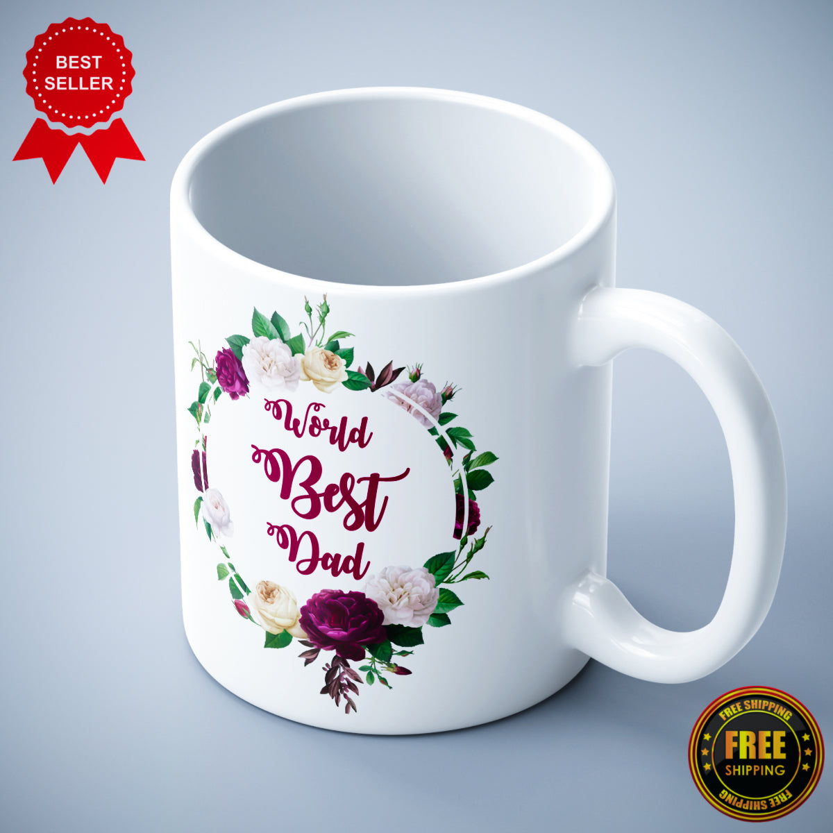World Best Dad Printed Ceramic Mug - ApparelinClick