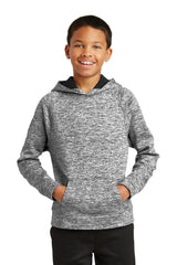 Sport-Tek Youth PosiCharge Electric Heather Fleece Hooded Pullover YST225