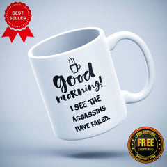Good Morning Printed Logo Ceramic Mug - ApparelinClick