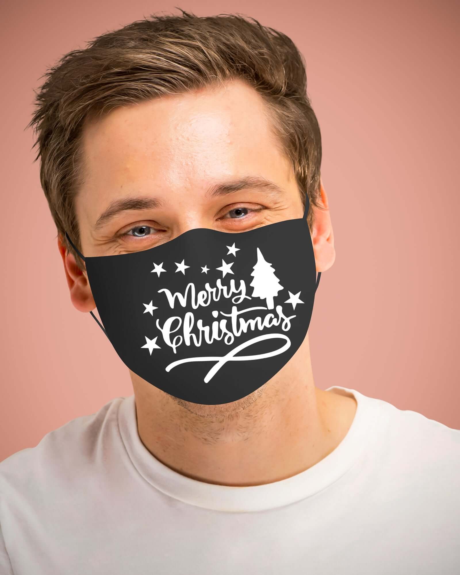 Merry Christmas Holly Cotton Mask