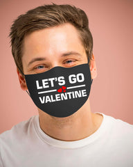 Lets Go Valentines Funny Cotton Mask