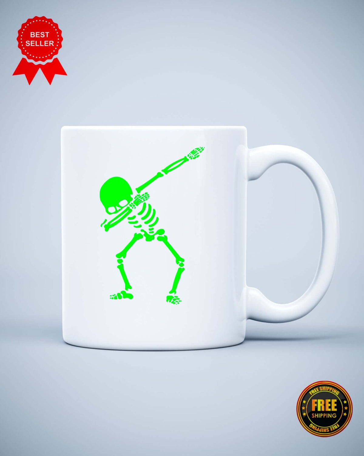 Dabbing Skeleton Christmas Funny Ceramic Mug - ApparelinClick