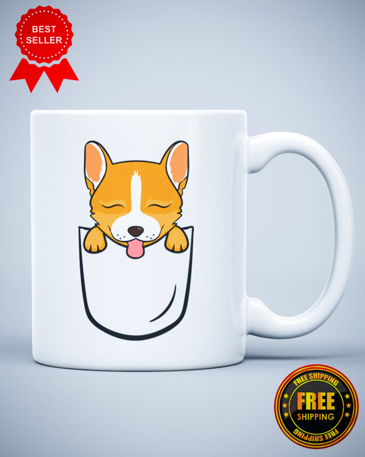 Puppy Dog in pocket Ceramic Mug