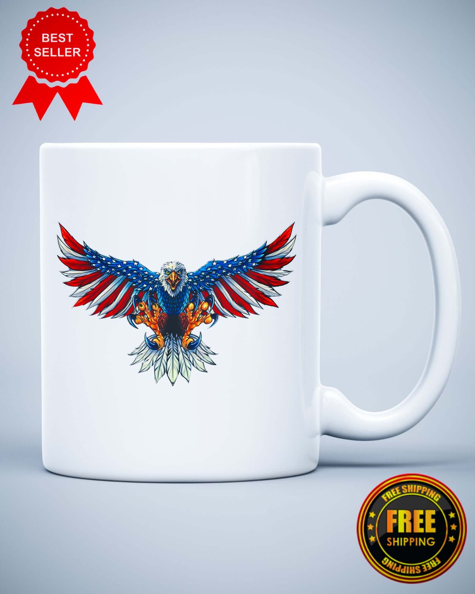 Eagle Flag USA Patriotic Graphic Ceramic Mug - ApparelinClick