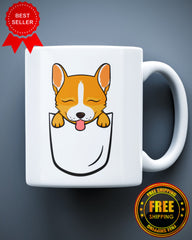 Puppy Dog in pocket Ceramic Mug