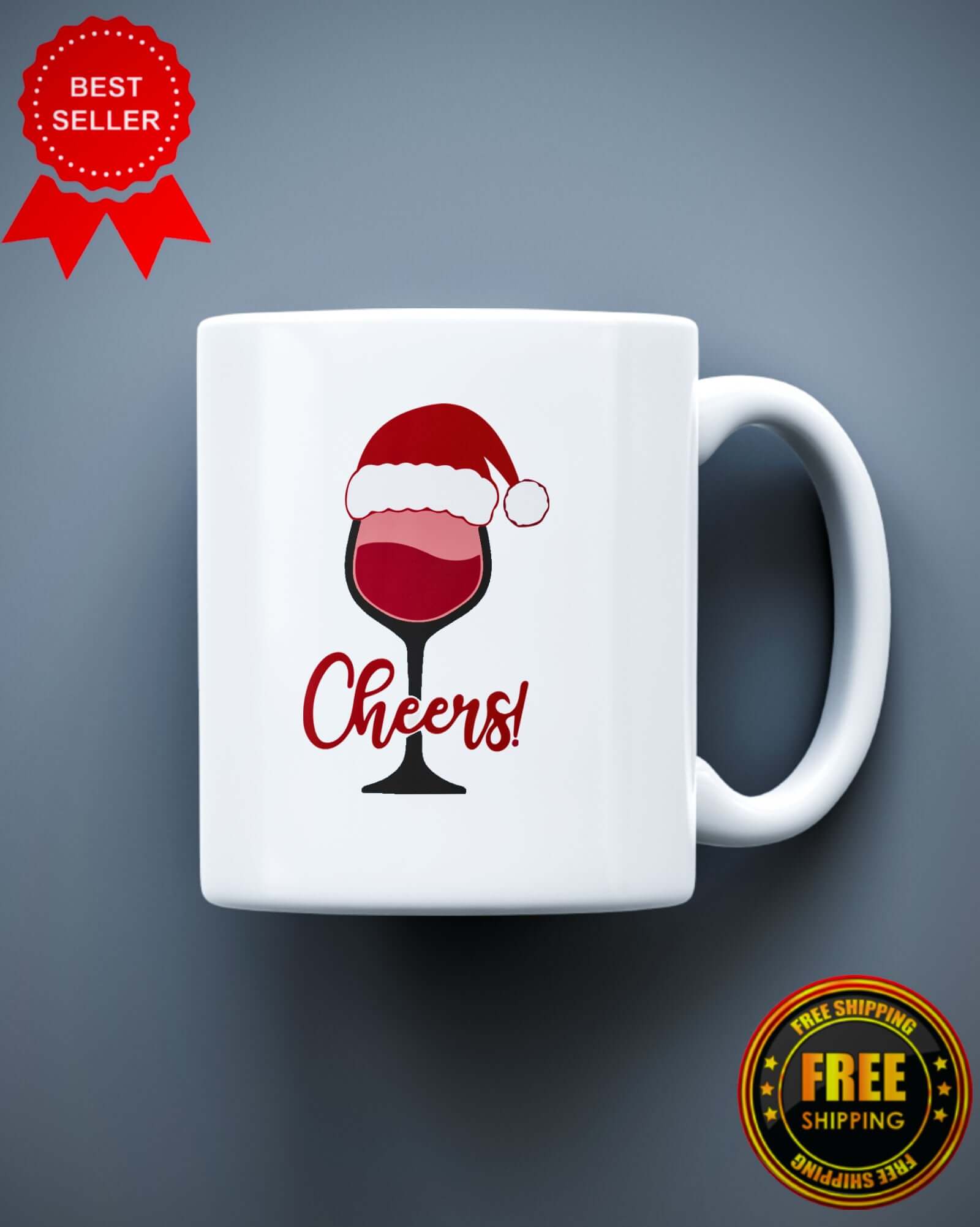 Cheers Christmas Funny Ceramic Mug - ApparelinClick