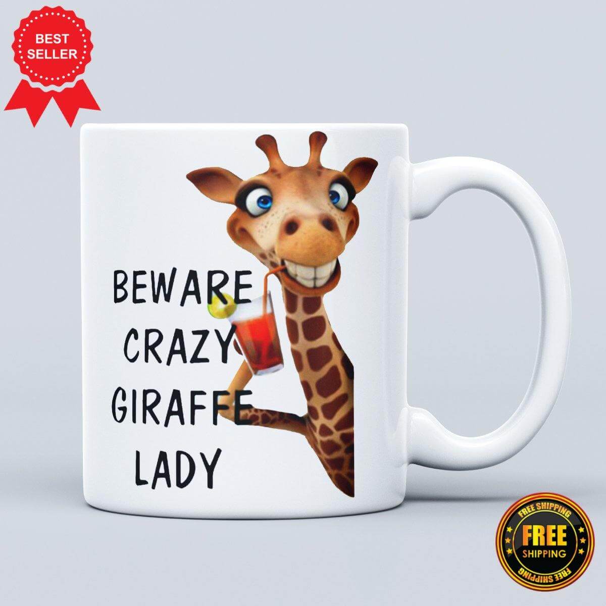 Crazy Giraffe Printed Ceramic Mug - ApparelinClick